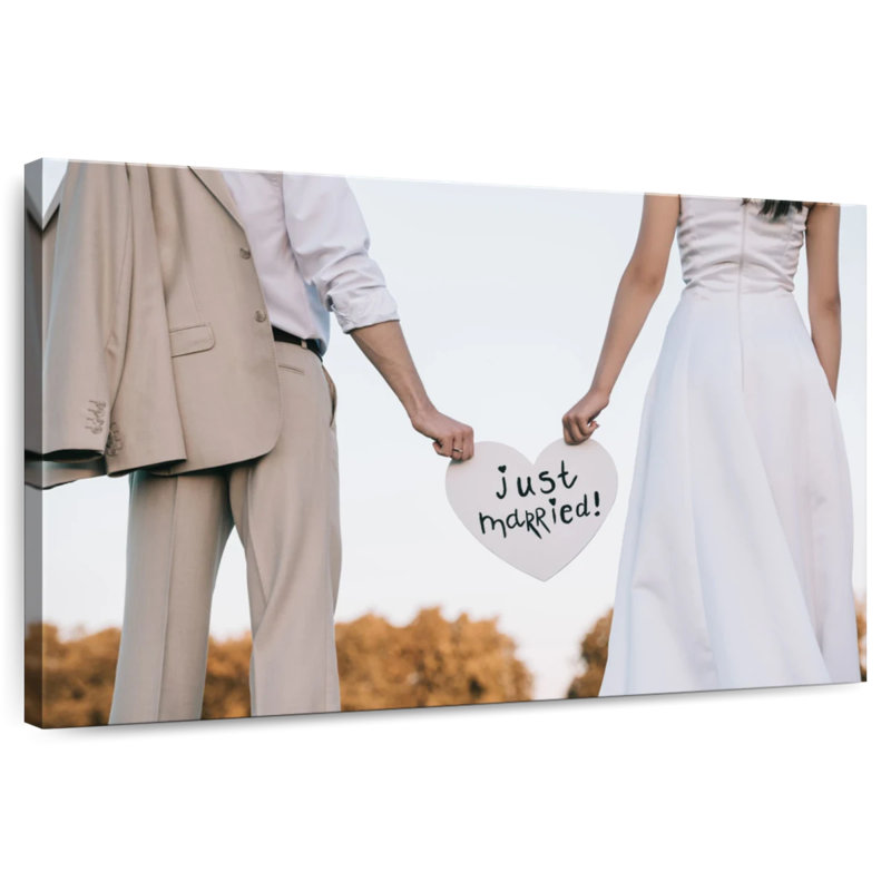 Tergel Just Married Bride And Groom, 30" H x 45" W
