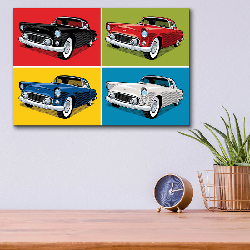 «1956 Thunderbird Classic Car» par Ron Magnes, H 12 po x l 16 po x P 0,13 po