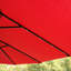 Parasol de patio extérieur double 15X9pi avec base - rouge. Très grand abat-jour pour la cour, la plage. Auvent, construction, manivelle facile, fonction d'évent