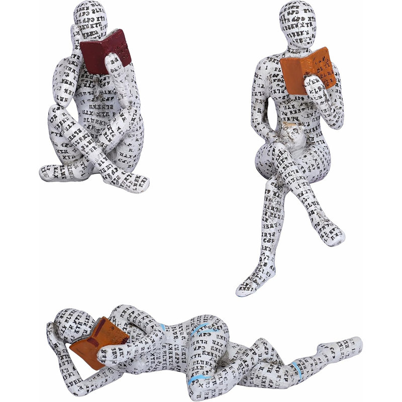 3-piece Abstract Reading Women Figurines