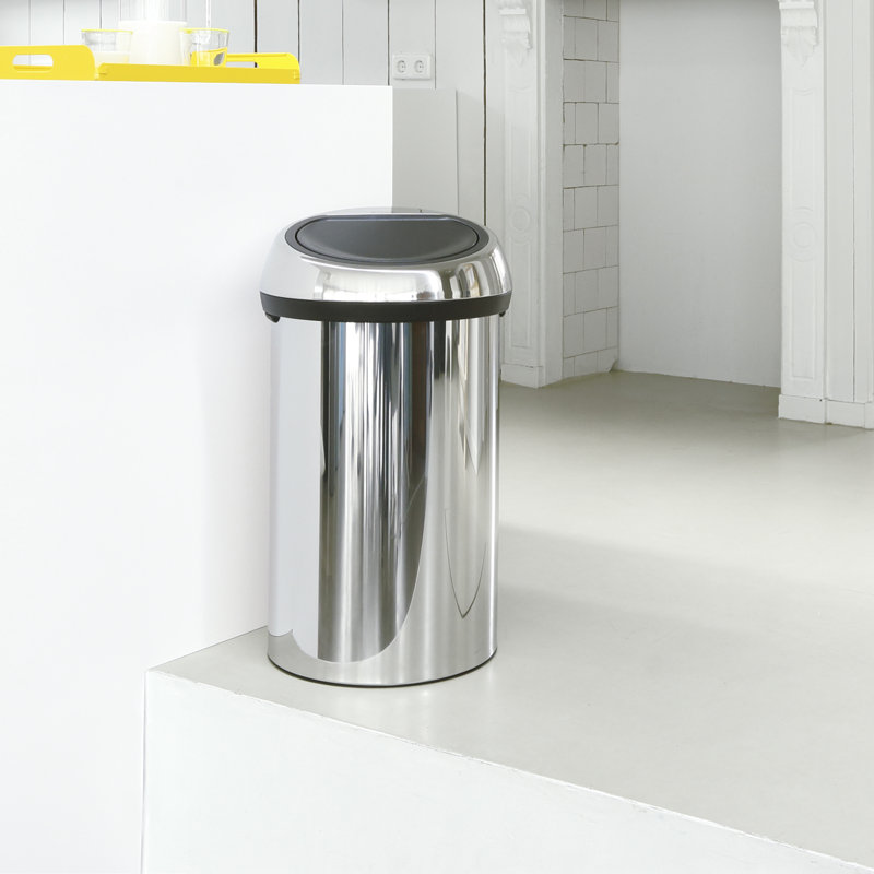 Brabantia 60 Litre Touch Bin, Brilliant Steel / Brilliant Steel