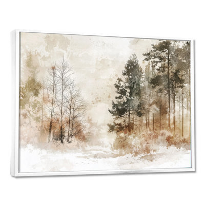 «Winter Woodland Forest Landscape I - Forest», reproduction d'art murale