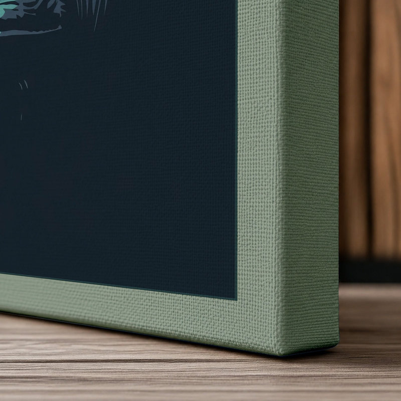 Gorilla's Gaze Modern - Wrapped Canvas, 36x24 - 91.4 x 61.0 cm, Sage Border