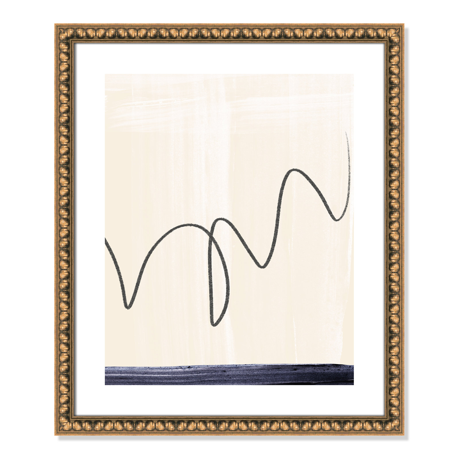 Tigerlily "Departured II" Painting, 26.5" H x 22.5" W x 1.13" D, Gold Bead Framed Paper