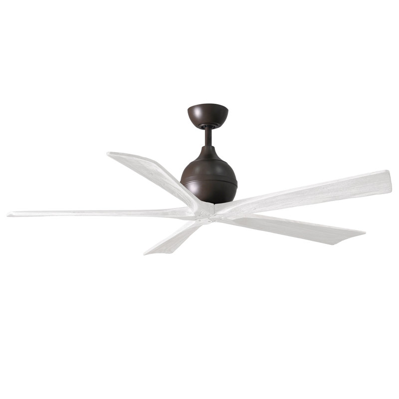 Ventilateur de plafond standard à 5 pales avec télécommande, 60", Bronze texturé, Blanc mat