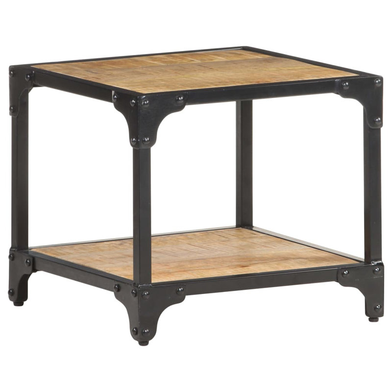 Table basse simple avec rangement Balcar, Bois de mangue, H 13,8 po x L 23,6 po x l 23,6 po