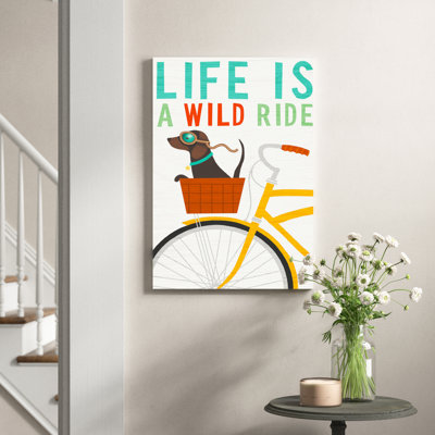 Dachshund Bicycle II by Michael Mullan - Print on Canvas