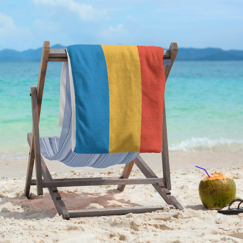 Lightweight Beach Towel, Blue/Yellow
