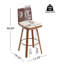 Tabouret de bar d'intérieur rembourré pivotant avec structure en métal, finition noyer et revêtement beige, ensemble de 2