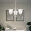 Mini-lustre suspendu d'intérieur en nickel 3 lumières avec abat-jour en verre albâtre Kim V2263-62 Hammond-24080924