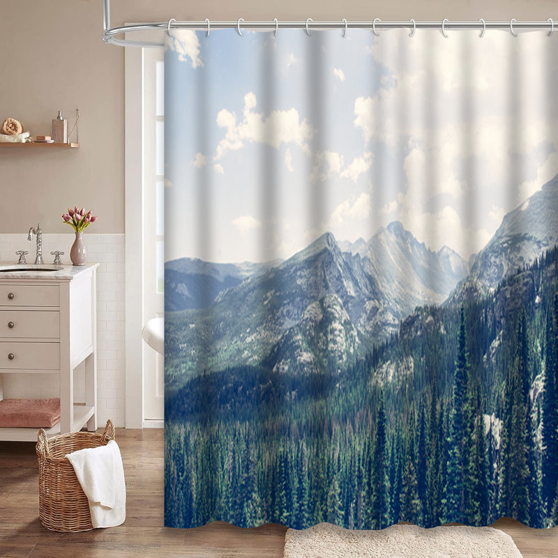 Rideau de douche avec 12 crochets Colorado Mountain Peaks, L 72 po x l 78 po