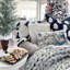 Housse de coussin d'hiver 12 X 20 pouces bonhomme de neige flocons de neige arbres décoration maison de ferme décorative pour canapé-lit (bleu) AA642-12