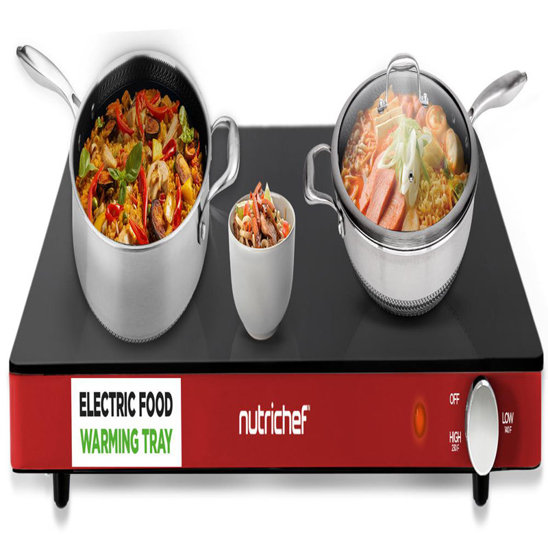 Electric Food Warming Tray - Hot Server Plate with Adjustable Temperature Control Ideal for Buffets, Restaurants, Parties, Events and Home Dinners