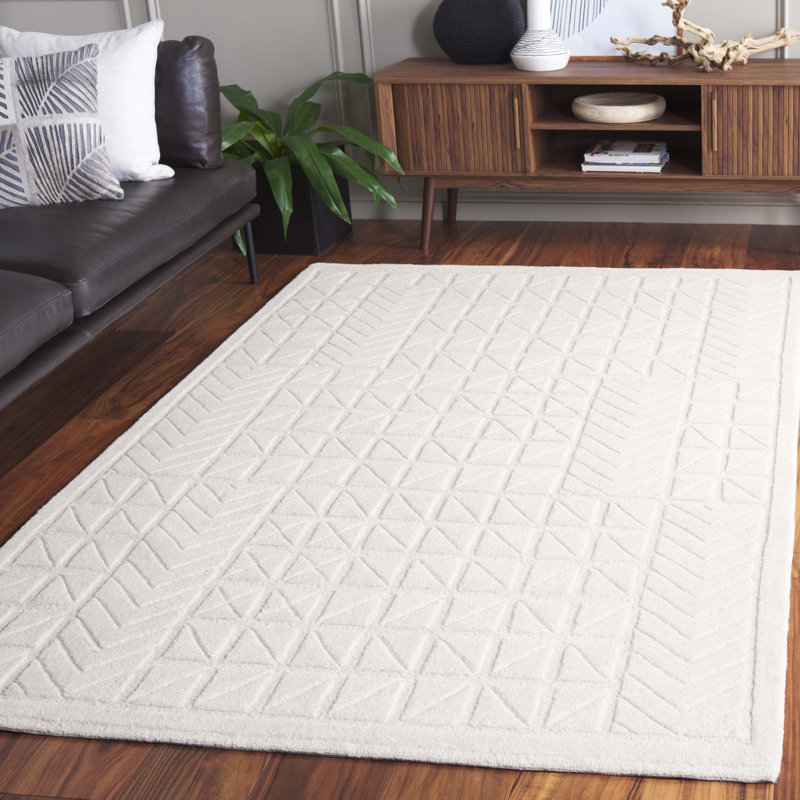 Noni Hand Tufted Wool & Cotton Geometric Rug, Rectangle 5' x 8'