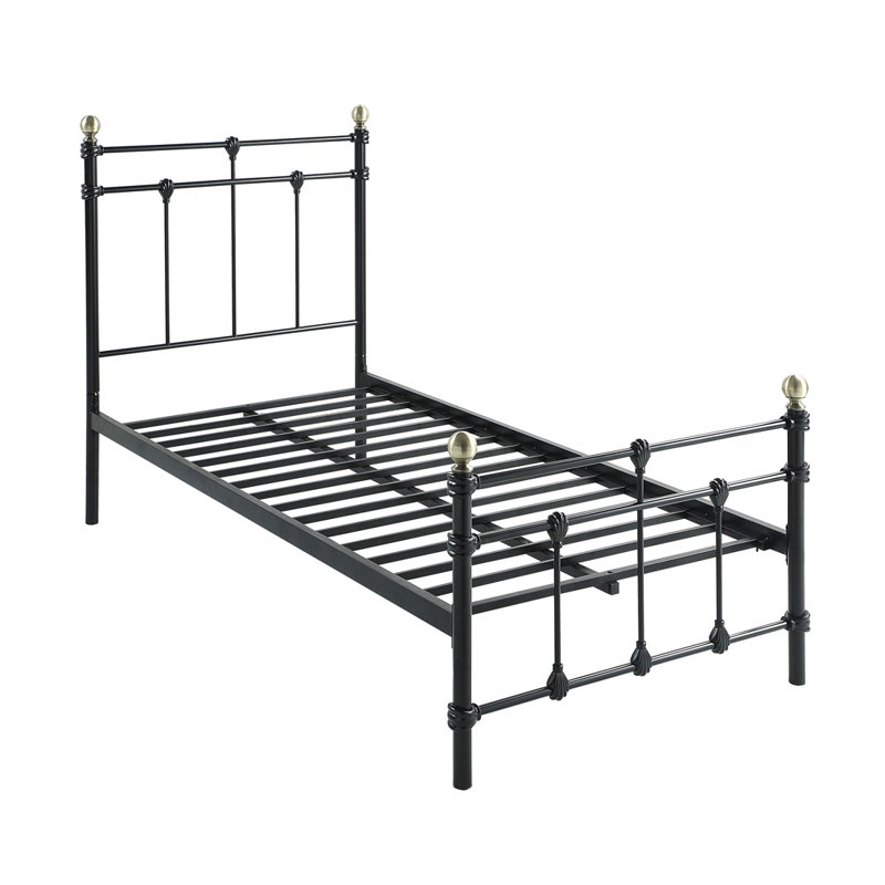 BAYFORD Metal Bed, Single (3'), Black