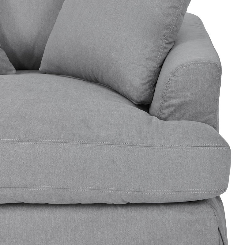 Kaniz Upholstered Chair And A Half, Gray Polyester Blend