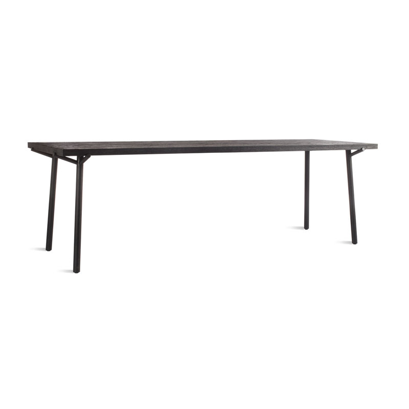 Branch Oak Solid Wood Top Dining Table, 33" W x 76" L, Black, Black Oak