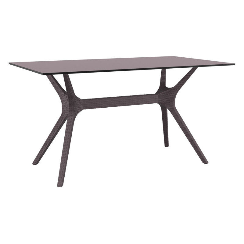 Rectangular Outdoor Dining Table , 31.5 " D, 29.5" H x 55" L x 31.5" W, Brown