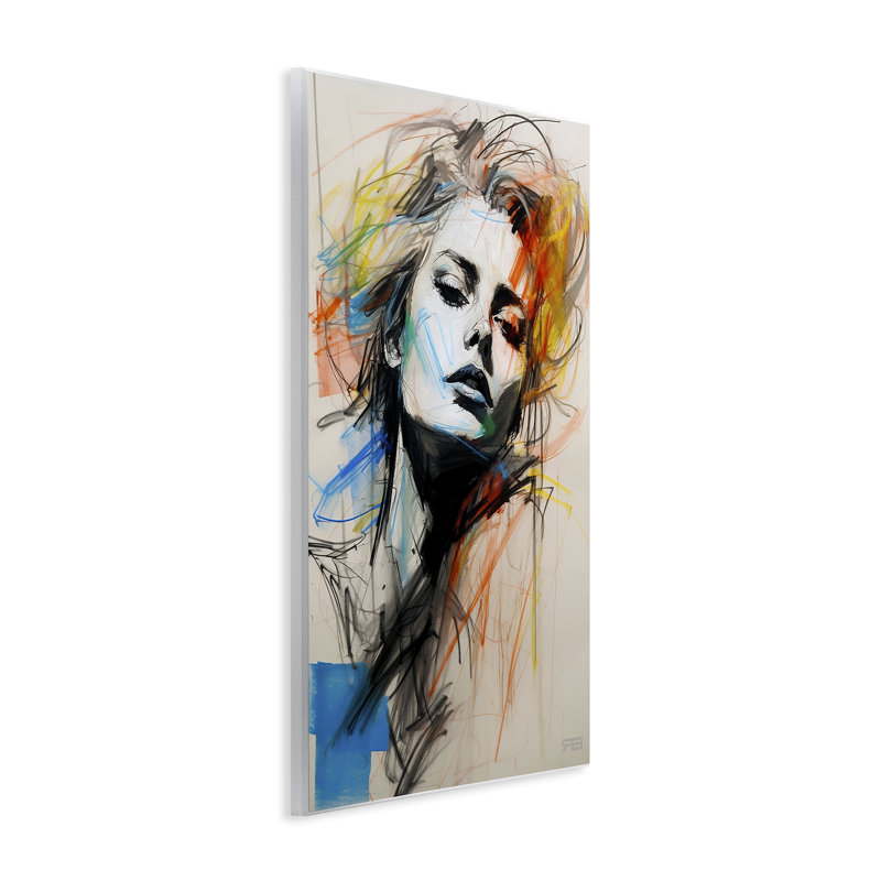 Art chaotique sur bois par Roozbeh Bahramali, H 15 po x l 10 po