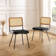 Bodnar Ratten Back Tufted PU  Upholstered Dining Side Chair