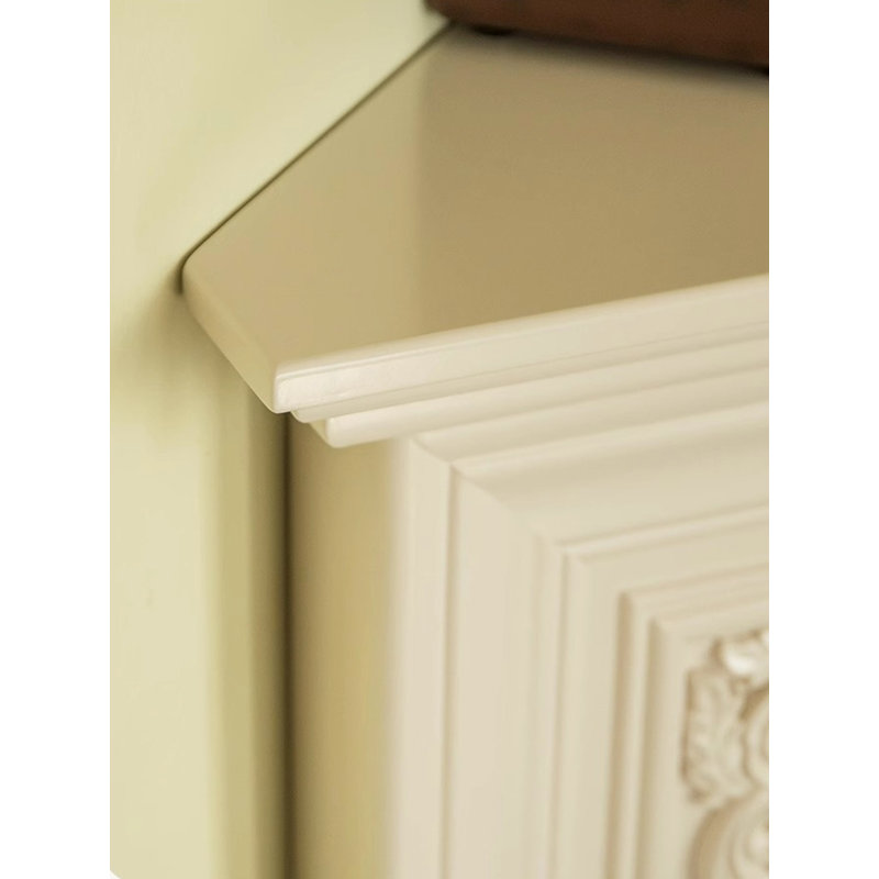 French - style Corner Triangular Fireplace Decorative Cabinet, 39.37" H x 36.22" W x 25.59" D