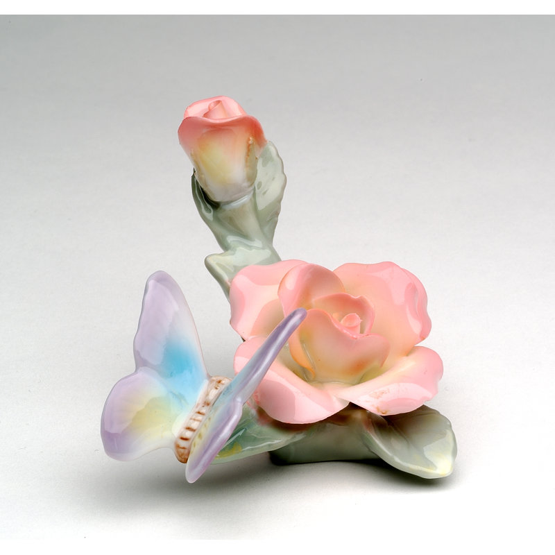 Mini Butterfly by Pink Rose Figurine- 2 1/2"H