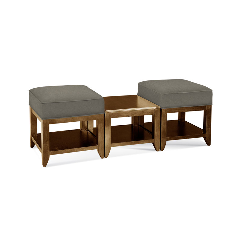 Elements Upholstered Cube Ottoman, Basic Navy; 0317-61, Havana