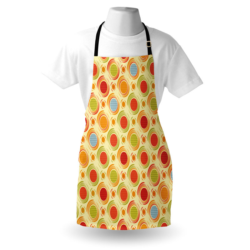 Multicolore East Urban Home, tablier abstrait unisexe, pois colorés rayés, taille adulte