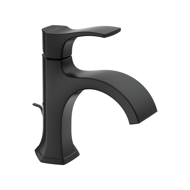 Locarno Single Hole Bathroom Faucet with Drain Assembly, Matte Black