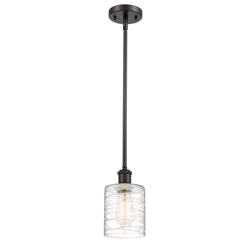 Cobbleskill 1 - Light Single Drop Pendant Pendant, 8" H x 5" W x 5" D, Oil Rubbed Bronze
