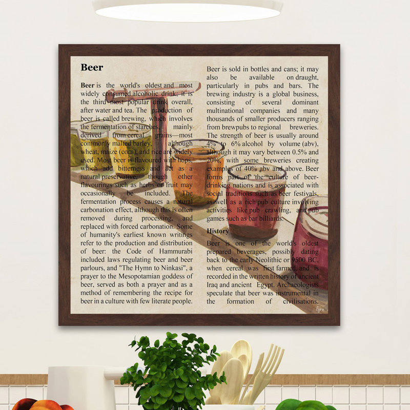 «Beer Smorgasbord» par Eyre Tarney - reproduction de cadre photo, H 32 po x l 32 po x P 1,5 po