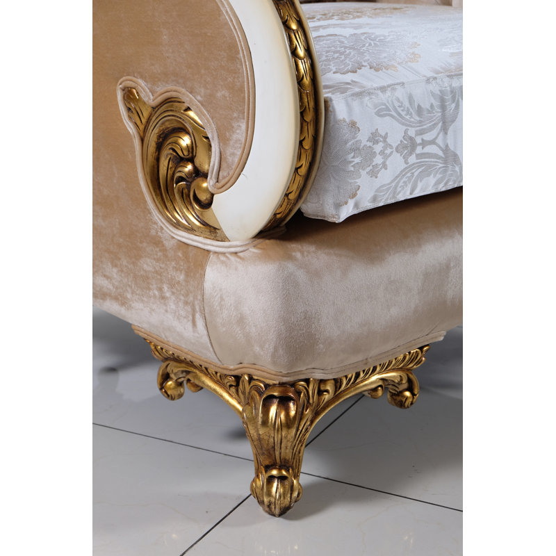 Fauteuil Phifer, Beige antique / or foncé antique