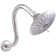 5" Round Thin 5-Function Adjustable Spray Shower Head with 8" S-Shaped Wall Mount Arm