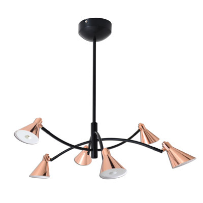 Trevon 6 - Light Copper LED Kitchen Island Pendant