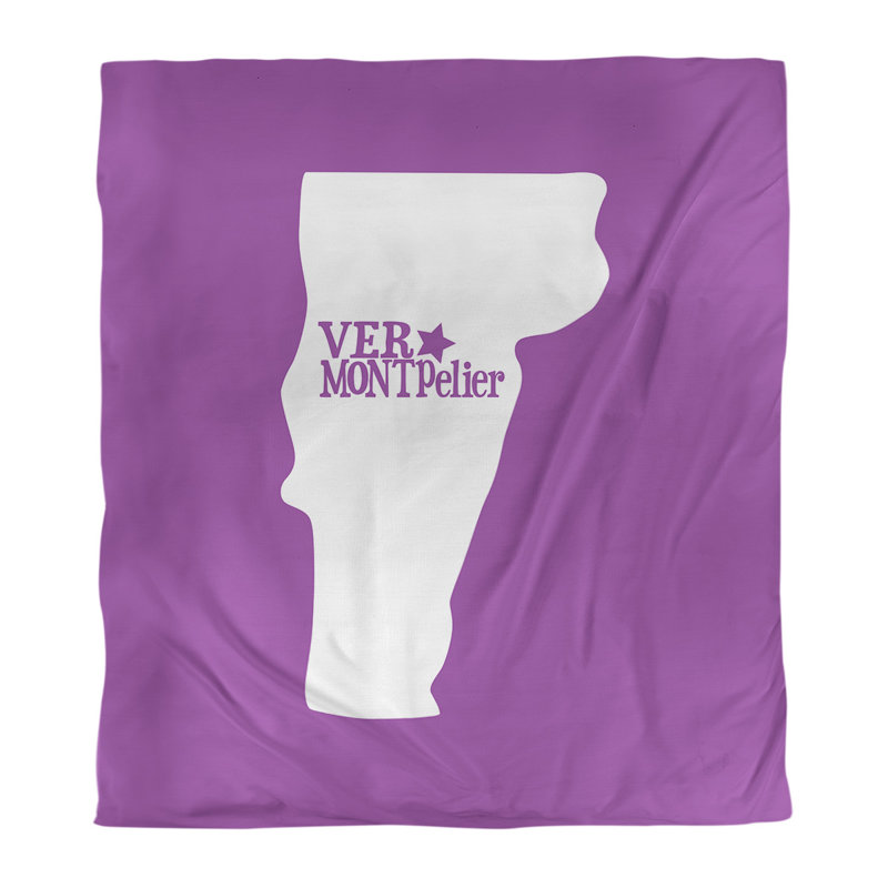 Housse de couette réversible simple montpelier vermont, Housse de couette simple TG, Violet, Microfibre