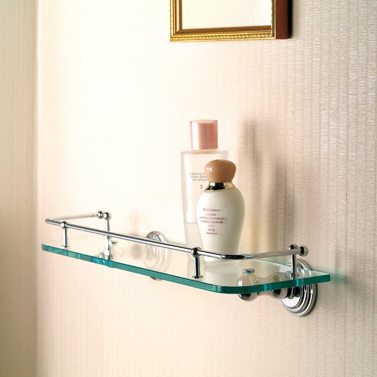 Luxury Bathroom Shelves Brass Shelves for bathroom Tempered Glass