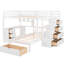 Lit superposé blanc avec bureau et rangement de tiroir bien pensé - offre un environnement de sommeil bien rangé au-dessus d'un lit simple pour un repos paisible