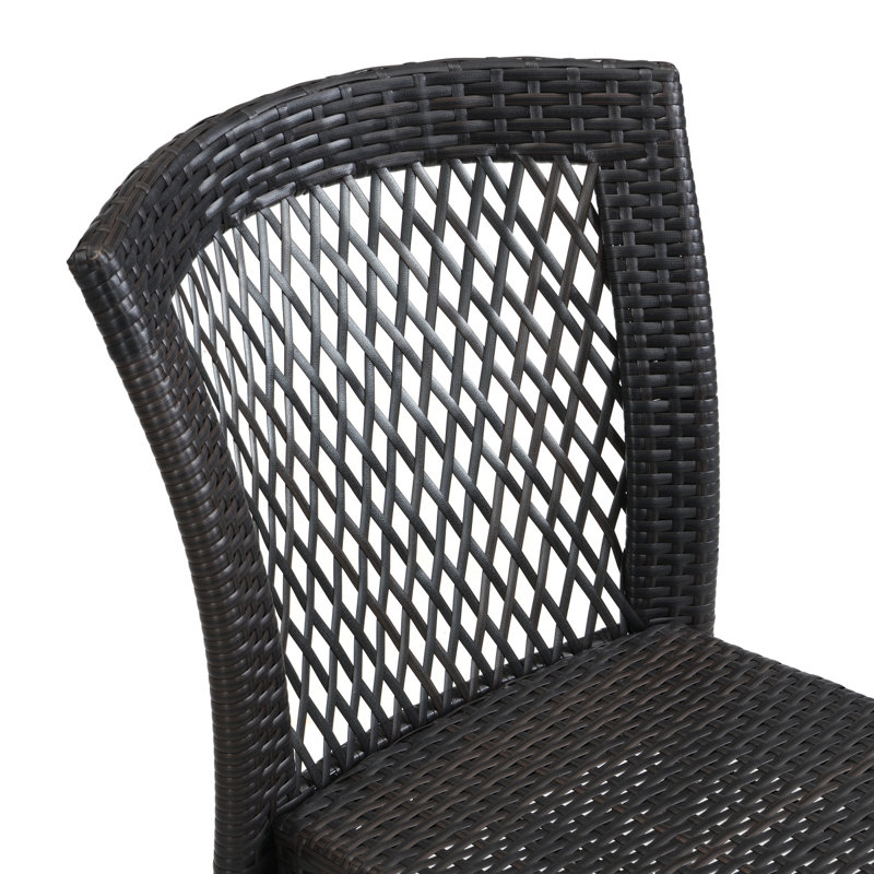 Ensemble de 2 chaises de salle à manger d'extérieur empilables avec cadre en rotin pe résistant aux rayons UV