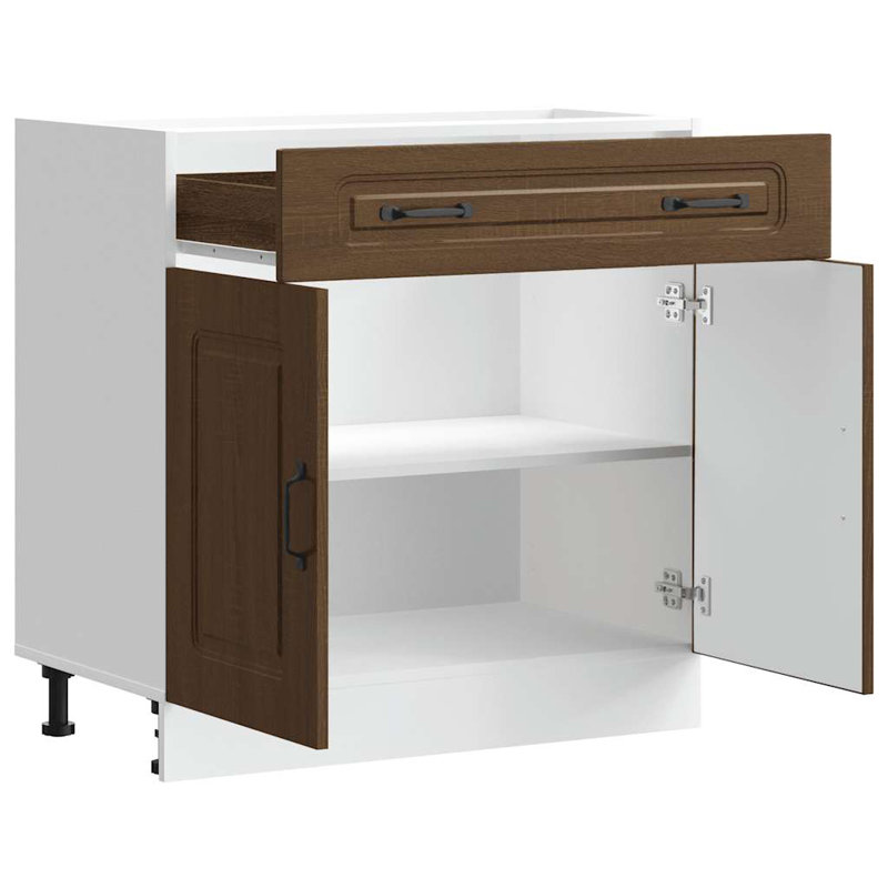 Kitchen Base Cabinet Kalmar Engineered Wood, Brown Oak
