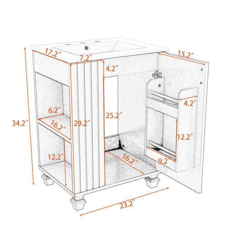 Ensemble de meuble-lavabo élégant avec lavabo durable, portes à fermeture douce, Noir