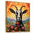 Toile avec cadre flottant or