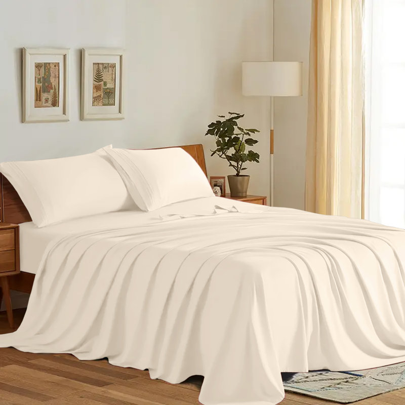 200 Thread Count Egyptian-Like Cotton Flat Sheet – Breathable, Soft and Wrinkle-Free, Single (3'), Cream