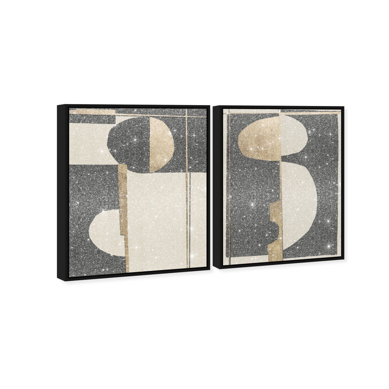 Balance Set Canvas Abstract Print by Oliver Gal, Black Frame, 16 x 20, 31"H x 37"W, Black Floater Frame