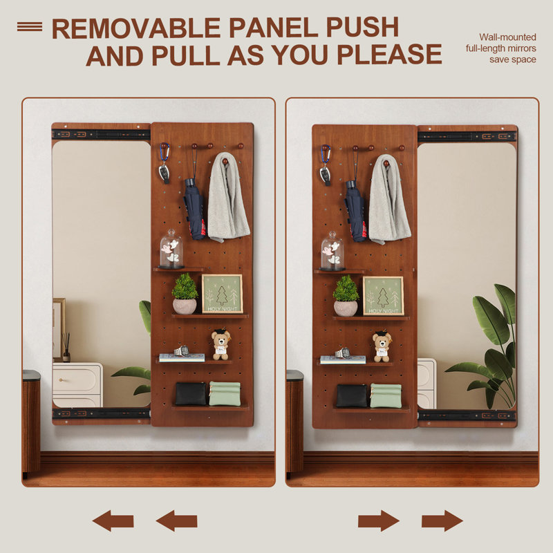 Wall Mounted Full Length Mirror With Shelf