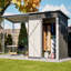 Abri de jardin et gazebo 2 en 1 en acier galvanisé, 1,5 x 0,9 m, résistant aux intempéries, avec structure adossée, idéal pour le patio, le rangement d'outils dans le jardin, ou encore une pergola ouverte pour la lecture et le rangement à l'extérieur.