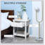 Table de bout moderne à 2 niveaux avec tiroir et tablette de rangement, table d'appoint élégante pour la chambre à coucher et le salon