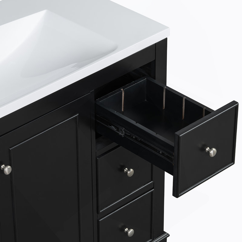 Meuble-lavabo noir 36 po (lavabo non inclus)