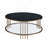 Coffee Table Sintered Stone Top & Champagne Finish Round.