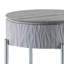 Table de bout contemporaine - Gris brillant, pieds en métal, lustre d'organisation de l'espace avec rangement et meubles de salon pratiques