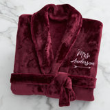 Robe mi-longue en molleton brodé Mme.